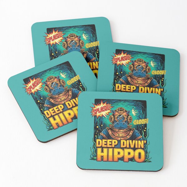 Item preview, Retro Comic Book Deep Diving Hippo designed and sold by SholoStudio.