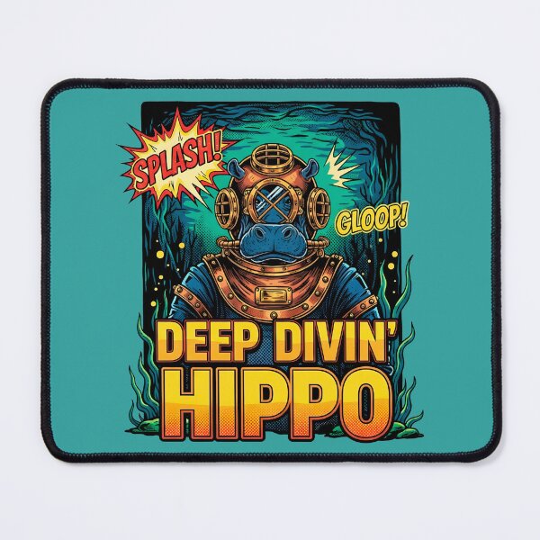 Item preview, Retro Comic Book Deep Diving Hippo designed and sold by SholoStudio.