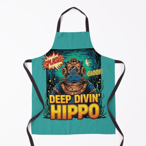 Item preview, Retro Comic Book Deep Diving Hippo designed and sold by SholoStudio.