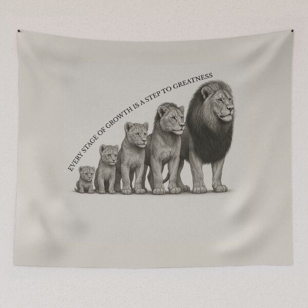 Item preview, Lion Growth Stages – Inspirational Big Cat Evolution Artwork designed and sold by GeoWild Designs.