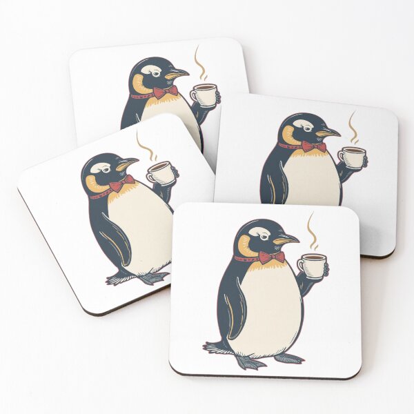 Item preview, Cute Penguin Coffee T-Shirt Winter Hot Drink Lover Bow Tie Bird Gift designed and sold by BeanNTee.