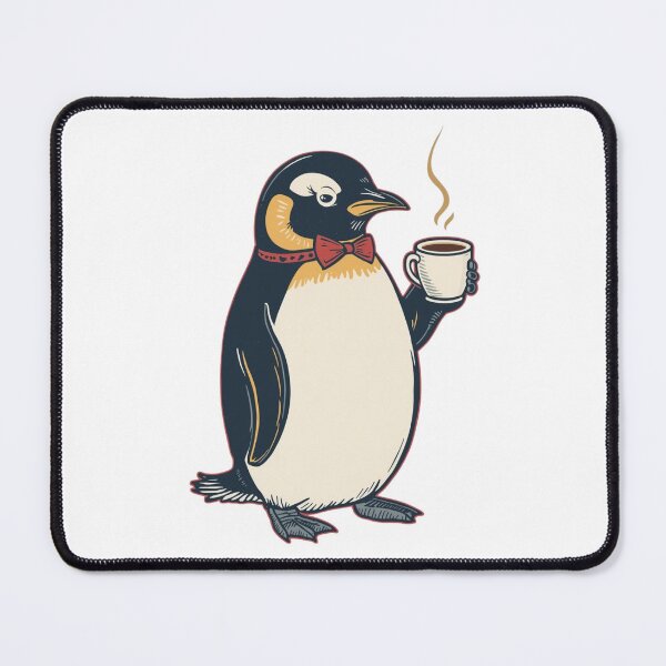 Item preview, Cute Penguin Coffee T-Shirt Winter Hot Drink Lover Bow Tie Bird Gift designed and sold by BeanNTee.