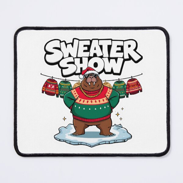 Item preview, Sweater Show Walrus – Ugly Christmas Sweater Parade Art designed and sold by MiszungART.
