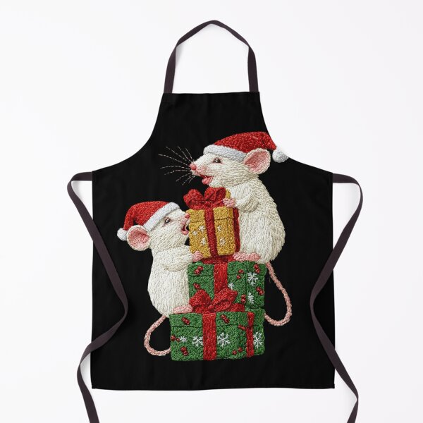 Item preview, Cozy Christmas Mice Embroidery – Cute Holiday Gift Art in HD Needlework designed and sold by MiraLumeStudio.