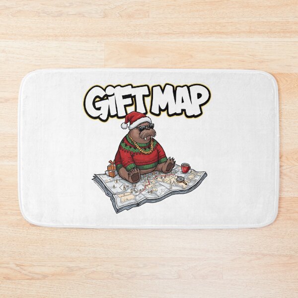 Item preview, Gift Map Walrus – Funny Christmas Present Planning Art designed and sold by MiszungART.