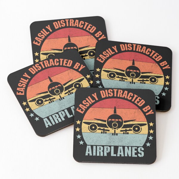 Item preview, Easily Distracted By Planes – Vintage Retro Sunset Air Wanderer designed and sold by SkeletonsDanger.