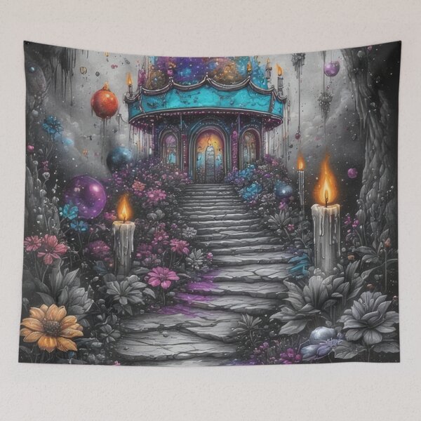 Item preview, Magical carousel pavilion in the blooming garden designed and sold by Mianku | Für das Leben.