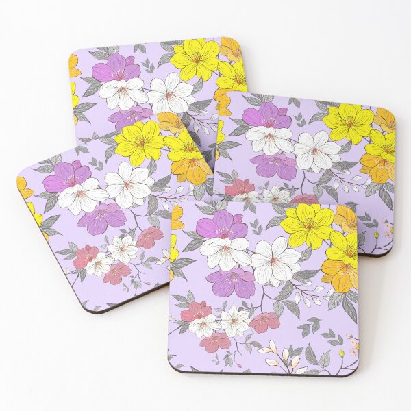 Item preview, Yellow and Purple Spring Bloom Pattern designed and sold by Modular Prints.