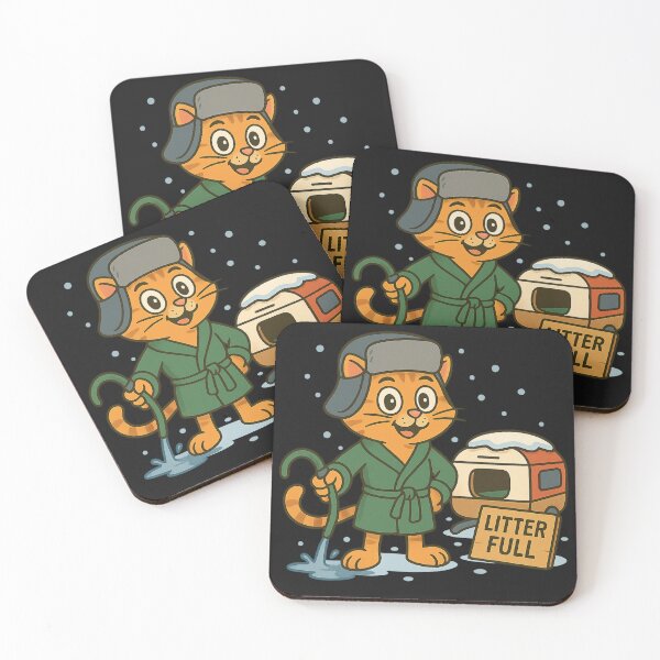 Item preview, Litter Full – Winter Cat Mishap designed and sold by Laughprints.