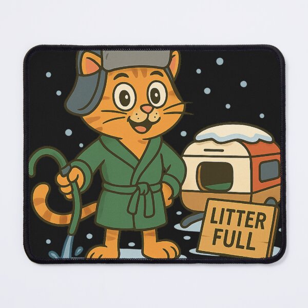 Item preview, Litter Full – Winter Cat Mishap designed and sold by Laughprints.