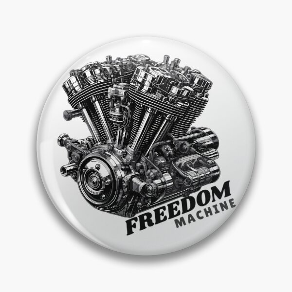 Item preview, Freedom Machine V-Twin Engine Motorcycle Art designed and sold by DrawDrip.