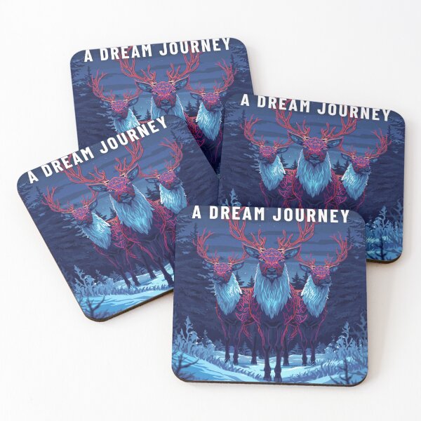 Item preview, Three Mystic Reindeer – Glow Neon Winter Forest Art designed and sold by BlueYasmine.