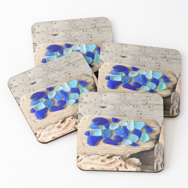 Item preview, Blue Seaglass on Driftwood designed and sold by LeslieMac713.