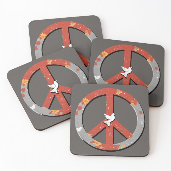 Artikelvorschau, Peace Symbol mit Friedenstaube, hellgrau, orange Graffiti mit Blumen entworfen und verkauft von angel-cat-22.