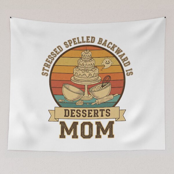 Item preview, Funny Retro Baking Mom Stressed Backward Is Desserts  Tags designed and sold by Silent Watch Threads..