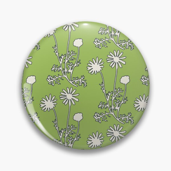 Item preview, Floral Botanical Wild Daisies Pattern in Spring Sage Green, Navy Blue, and Creamy White designed and sold by kierkegaard.