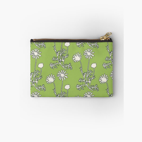 Item preview, Floral Botanical Wild Daisies Pattern in Spring Sage Green, Navy Blue, and Creamy White designed and sold by kierkegaard.