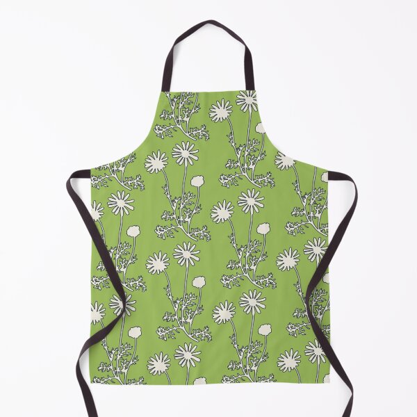 Item preview, Floral Botanical Wild Daisies Pattern in Spring Sage Green, Navy Blue, and Creamy White designed and sold by kierkegaard.