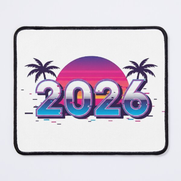 Item preview, Vaporwave 2026 Glitch Chrome New Year Graphic designed and sold by zdzdesigner.