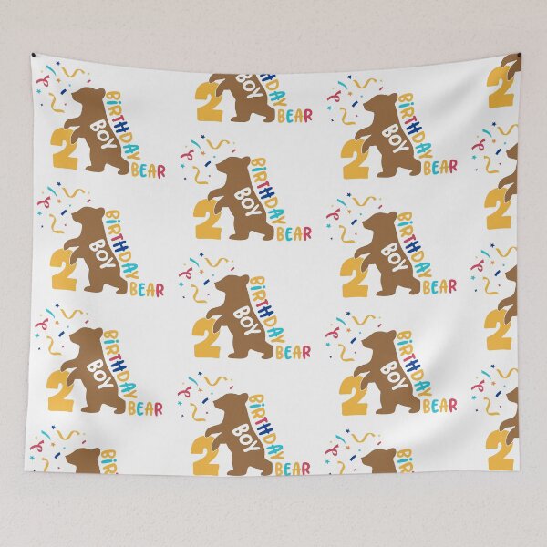 Item preview, Second Birthday Bear Boy Party Celebration Design designed and sold by Nattaporn.
