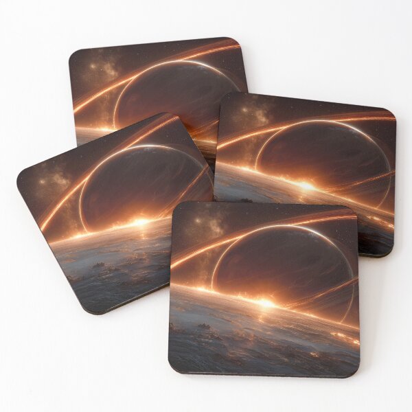 Item preview, View of a Ringed Planet From a Fiery Moon designed and sold by jecphotography and art.