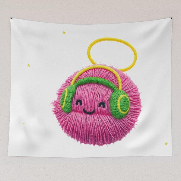 Item preview, Pink Ball of Wool Whith Green Over-ear Headphones designed and sold by LKozerski.