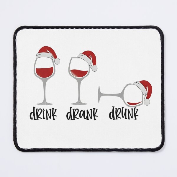Item preview, Drink Drank Drunk Christmas Wine Glasses – Funny Holiday Drinking Design designed and sold by Inkspire House.