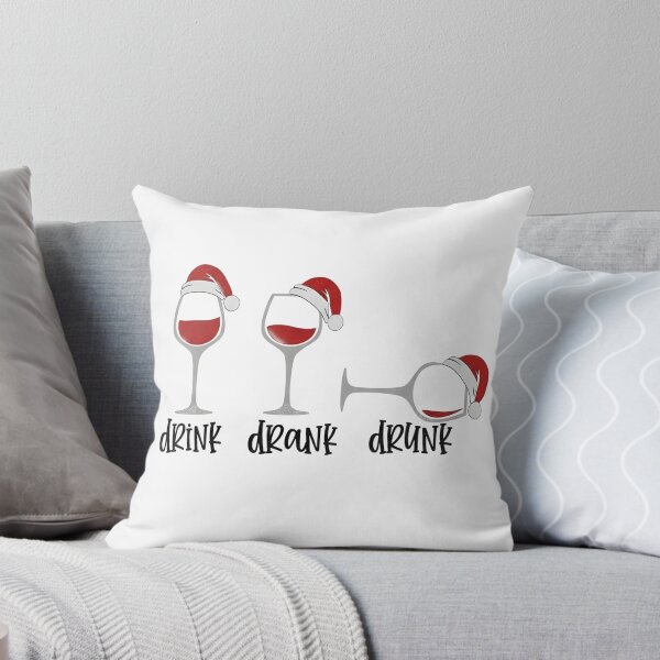 Item preview, Drink Drank Drunk Christmas Wine Glasses – Funny Holiday Drinking Design designed and sold by Inkspire House.