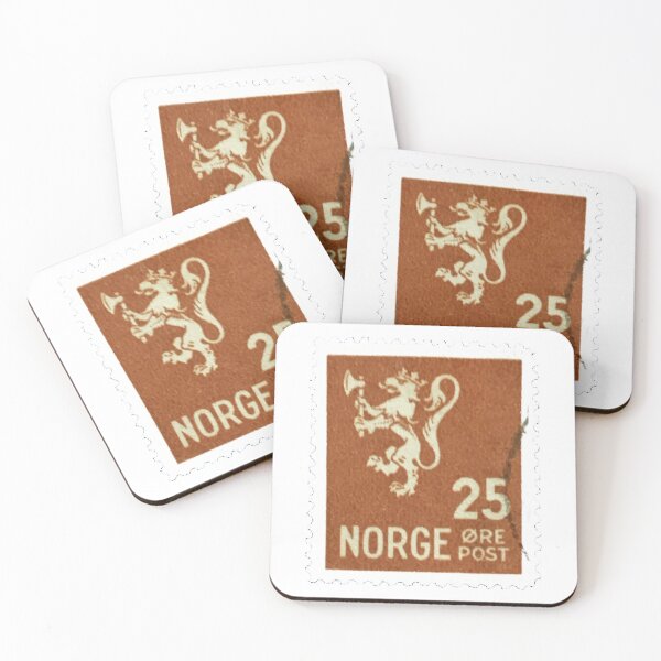 Item preview, Norge Norway Lion Emblem Vintage Postage Stamp designed and sold by red-amber65.