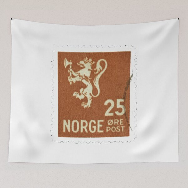 Item preview, Norge Norway Lion Emblem Vintage Postage Stamp designed and sold by red-amber65.