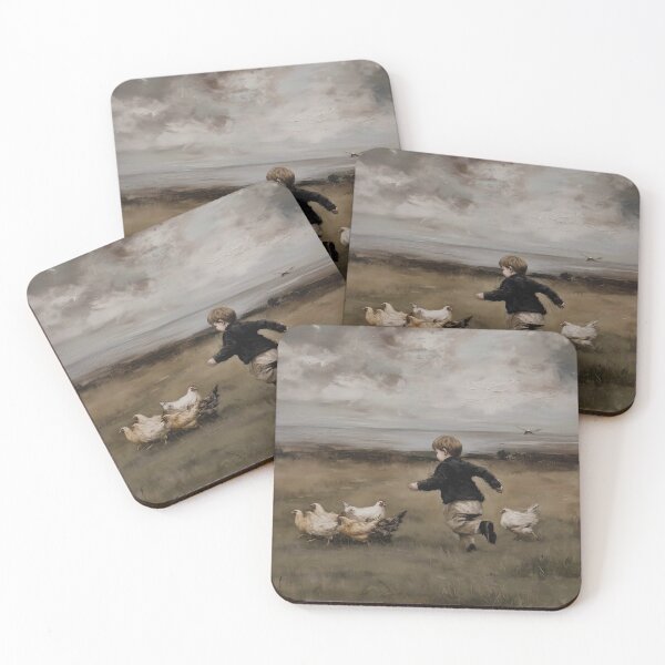 Item preview, Child Chasing Chickens in Field designed and sold by lautir.