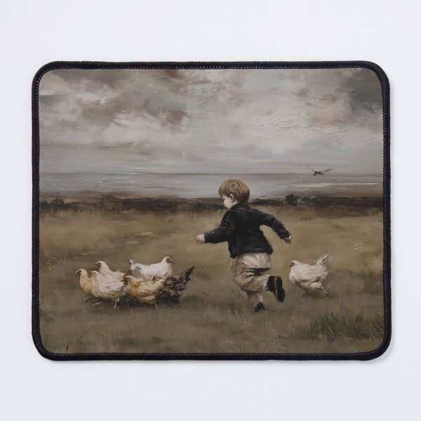 Item preview, Child Chasing Chickens in Field designed and sold by lautir.