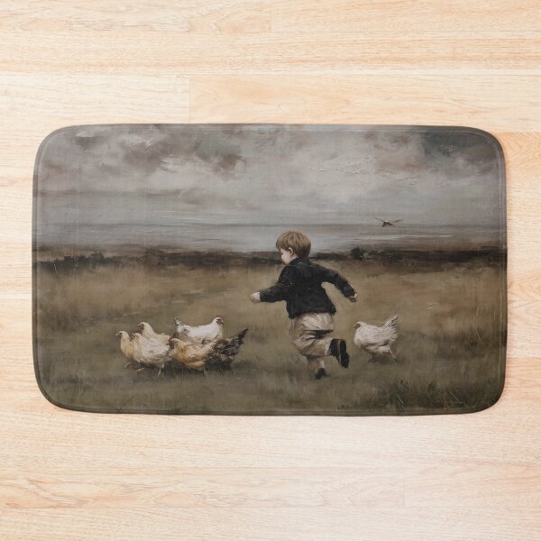 Item preview, Child Chasing Chickens in Field designed and sold by lautir.