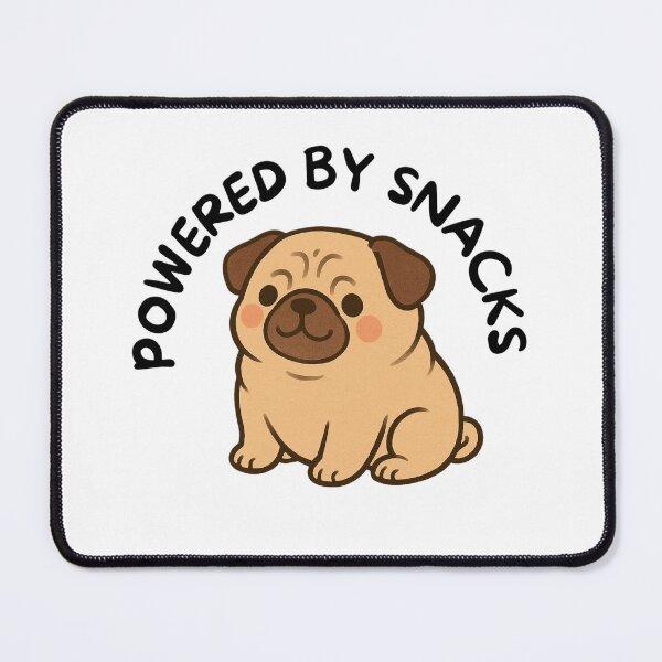 Item preview, Powered By Snacks Pug designed and sold by BeagleDesigns.