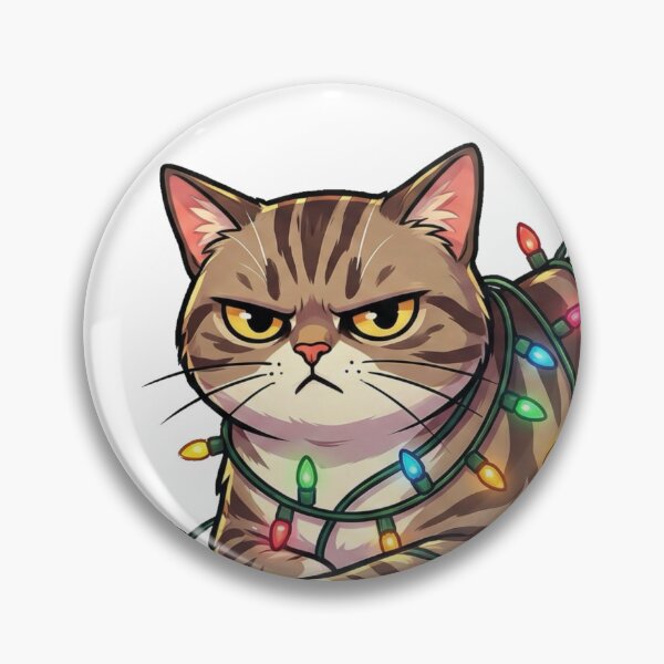Item preview,  Funny Grumpy Cat Tangled in Christmas Lights - "Silent Night Yeah Right" Holiday Humor designed and sold by Payhard.