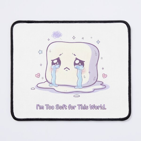 Item preview, Softhearted Marshmallow – “I’m Too Soft for This World” | Cute Kawaii Sad Marshmallow Design designed and sold by Snackwear Apparel.