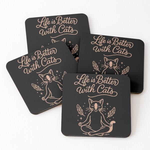Item preview, Life Is Better With Cats Meditating – Zen Kitty Art designed and sold by WhiskerlyGfx.