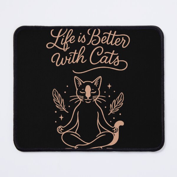 Item preview, Life Is Better With Cats Meditating – Zen Kitty Art designed and sold by WhiskerlyGfx.