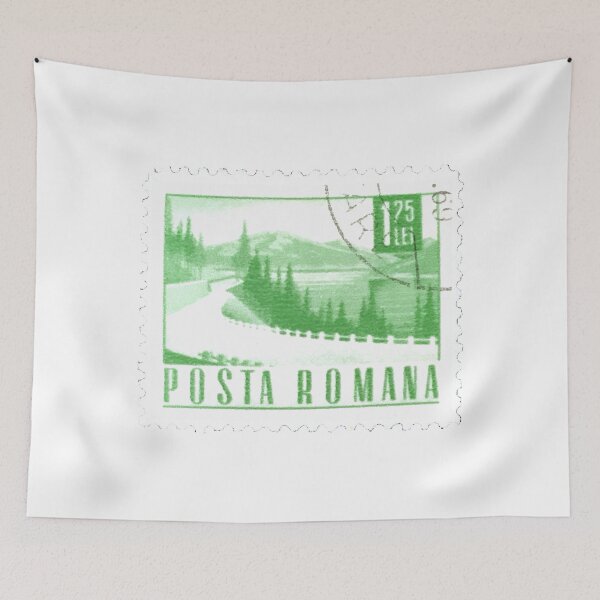 Item preview, Posta Romana Highway Green Vintage Postage Stamp designed and sold by red-amber65.