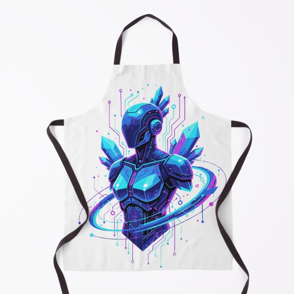 Item preview, Cybernetic Crystal Warrior Neon Digital Art Portrait designed and sold by MartinxMarie.