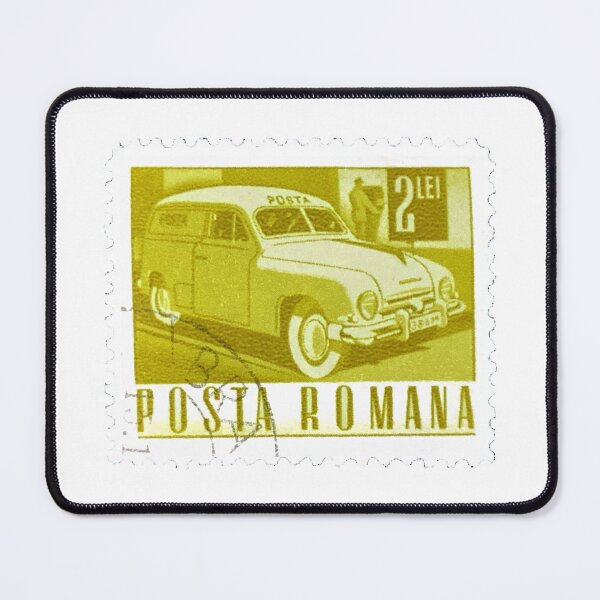 Item preview, Posta Romana Yellow Car Vintage Postage Stamp designed and sold by red-amber65.