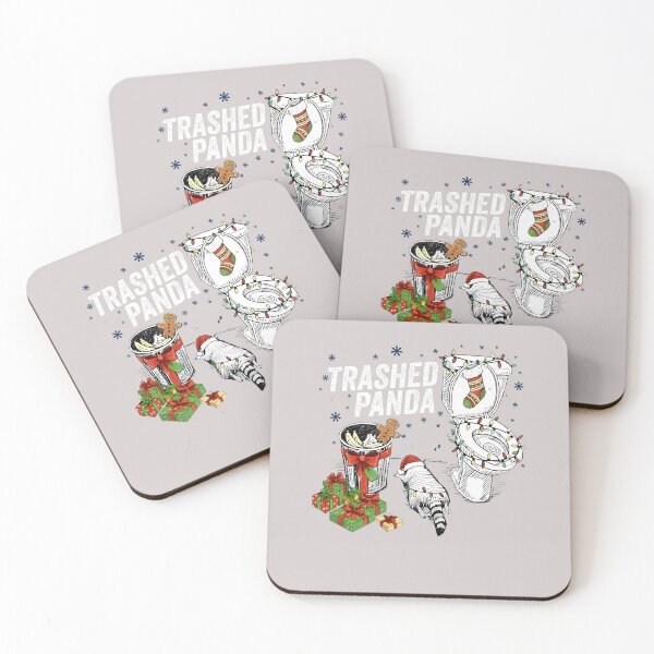 Item preview, Trashed Panda Funny Drunk Racoon Lights Christmas designed and sold by MabelWells.