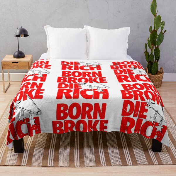 Item preview, Born Broke Die Rich Motivational Typography designed and sold by FloraMyst.
