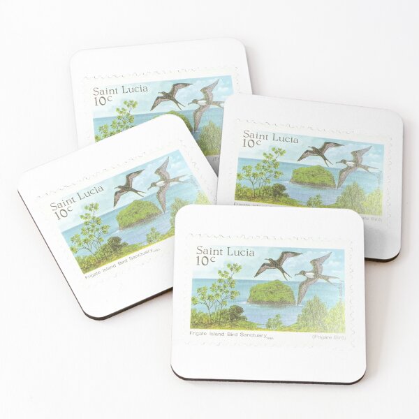 Artikelvorschau, St. Lucia Fregatte Insel Vogel Vintage Briefmarke entworfen und verkauft von red-amber65.
