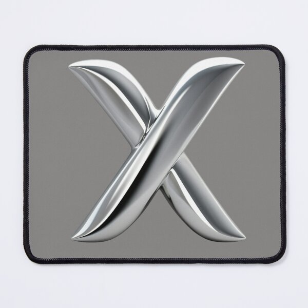 Item preview, Chromed X Emblem — Polished Metallic Monogram designed and sold by Afridi Art House.