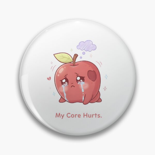 Item preview, My Core Hurts – Cute Kawaii Pouting Apple Pun Design designed and sold by Snackwear Apparel.
