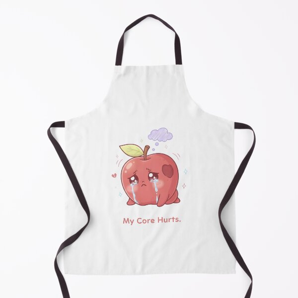 Item preview, My Core Hurts – Cute Kawaii Pouting Apple Pun Design designed and sold by Snackwear Apparel.