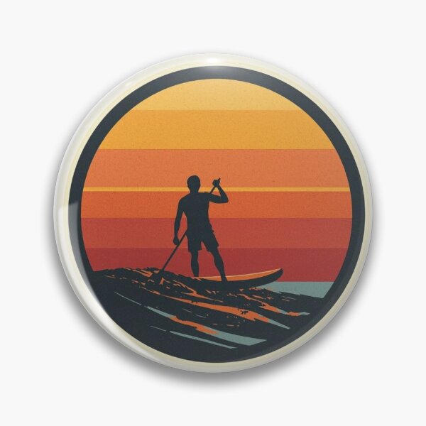 Item preview, Watercolor Paddle Board Lake Scene Sticker designed and sold by KiValuate.