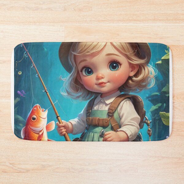Item preview, Girl catching a fish designed and sold by Sweet Dreams Ambience.