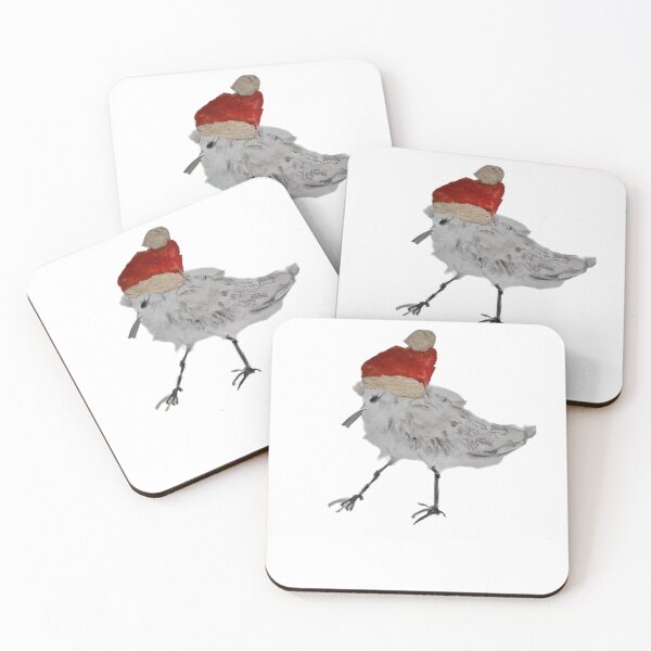 Item preview, Christmas time, sandpiper is wearing Santa hat designed and sold by NataliaFlaherty.